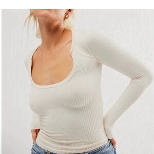 Intimately Free People Clean Slate Seamless Top Ecru